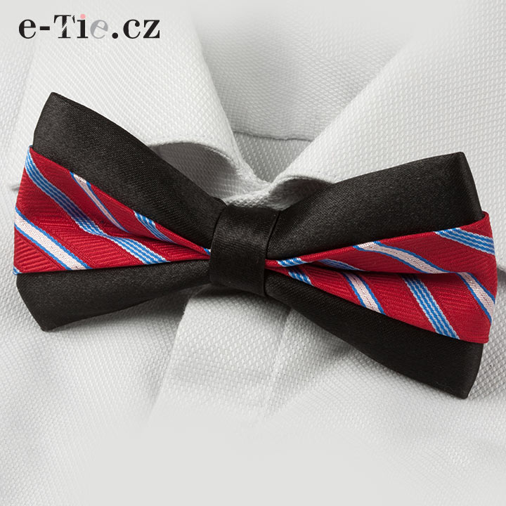 Motýlek Aldi Stripe Black Red